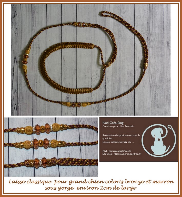 Laisse cravatte avec sous gorge de 2 cm pour grand chien